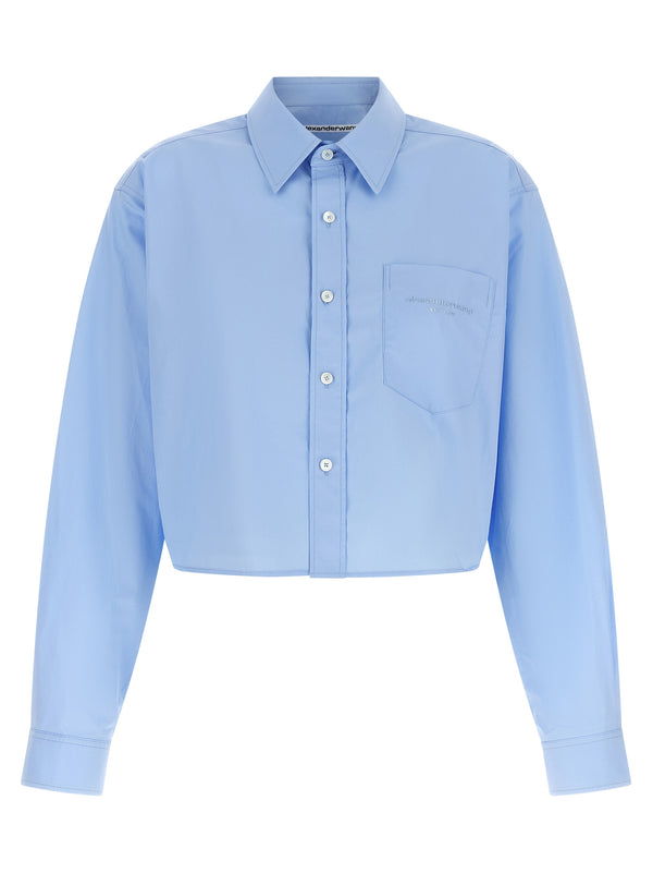 Cropped Shirt Shirt And Blouse Light Blue