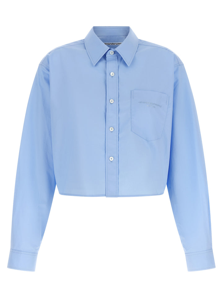 Alexander Wang Cropped Shirt Shirt and Blouse - Light Blue | 83b5f62720400d8c57671a23e54f41a0c3b16149