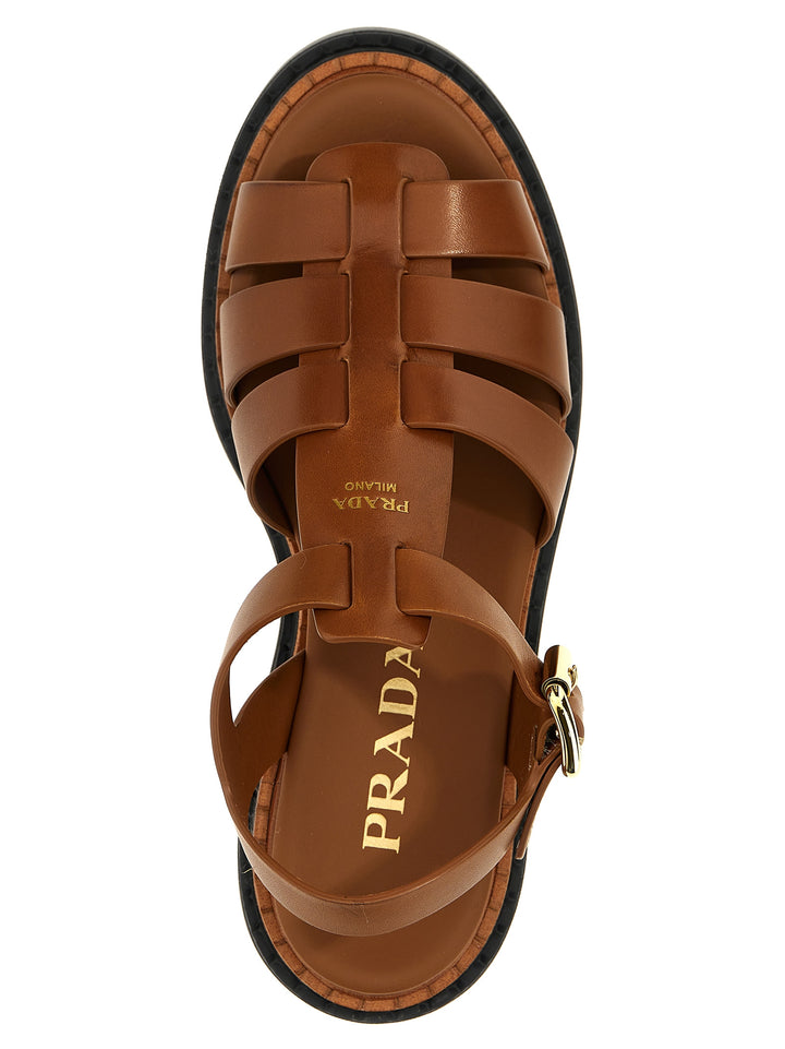 Prada Monolith Sandals - Brown | 606d7e268f1e9ebd13d69bf8348dcb979ddbc595