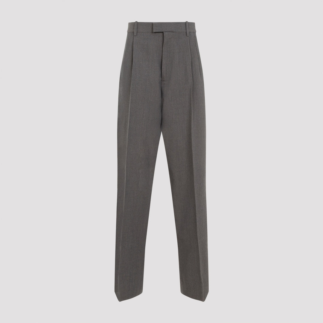 Stretch Wool Tricotine Trousers Grey