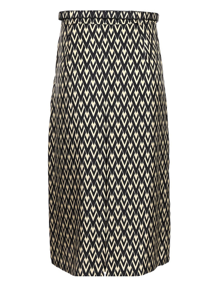 Silk Twill Pleated Skirt Skirts Multicolor