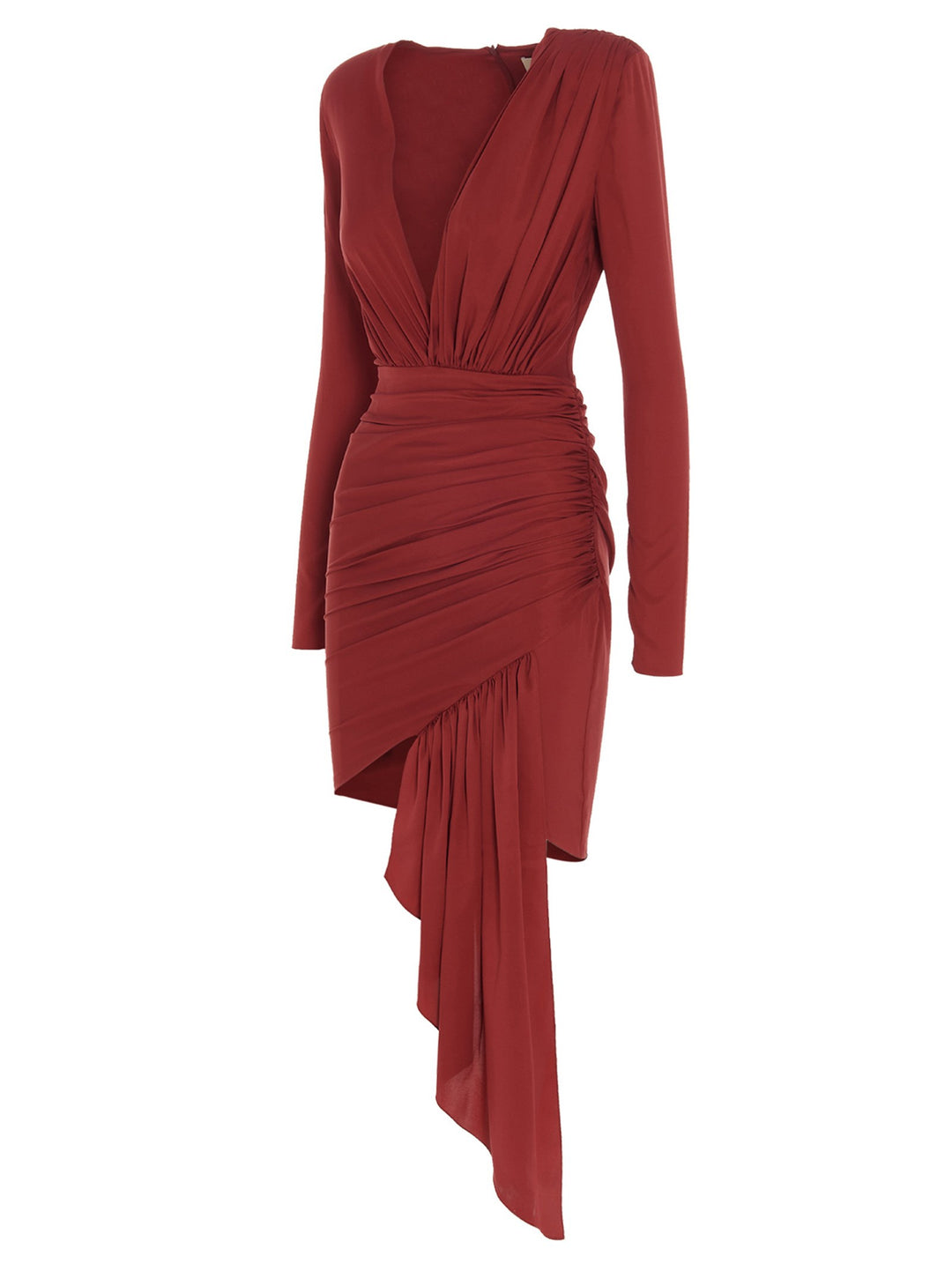 Draped Silk Dress Dresses Red