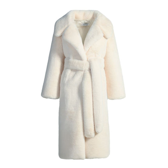 Alpaca and Wool Faux Fur Coat White