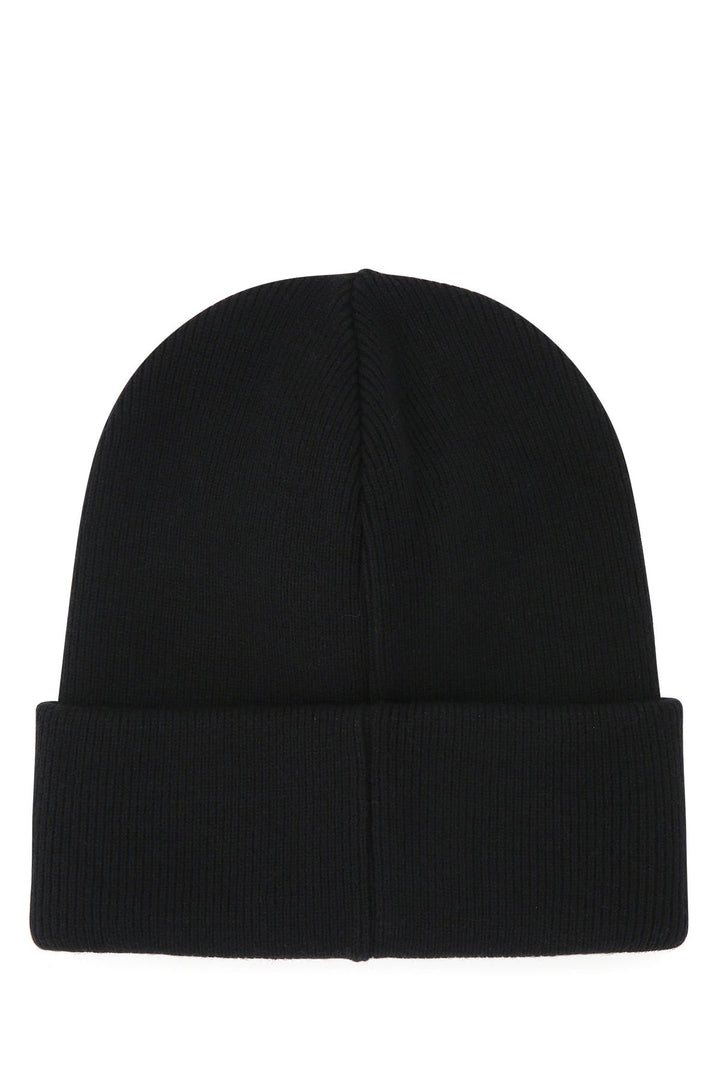 Black wool beanie hat