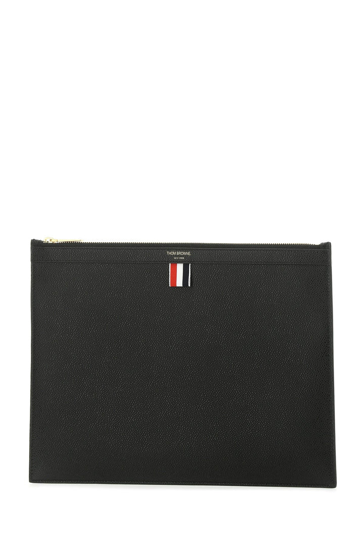 Black leather document case