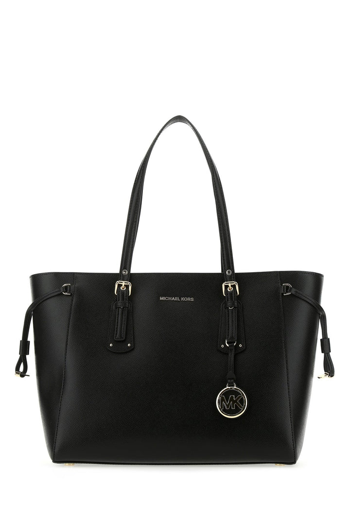 Black leather Voyager shoulder bag