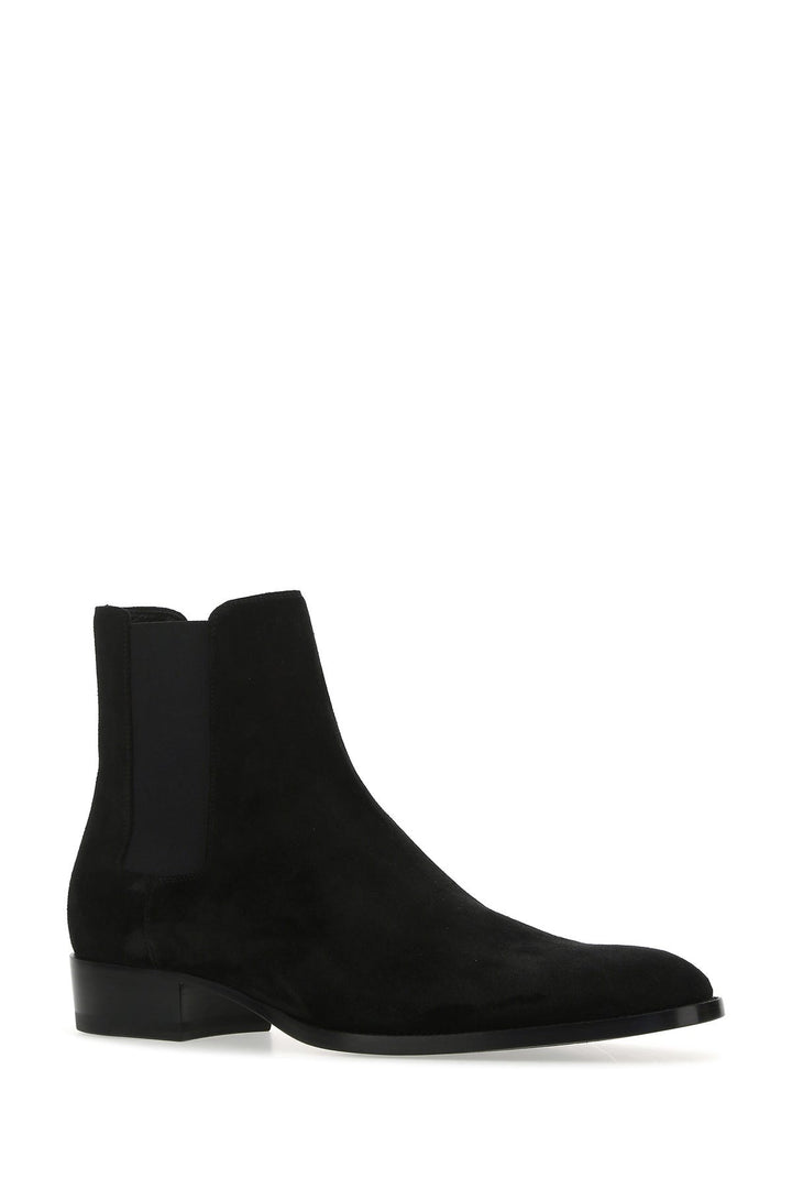 Black suede Wyatt ankle boots