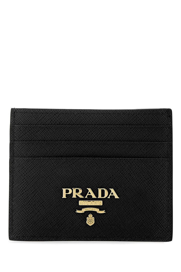 Black leather card holder