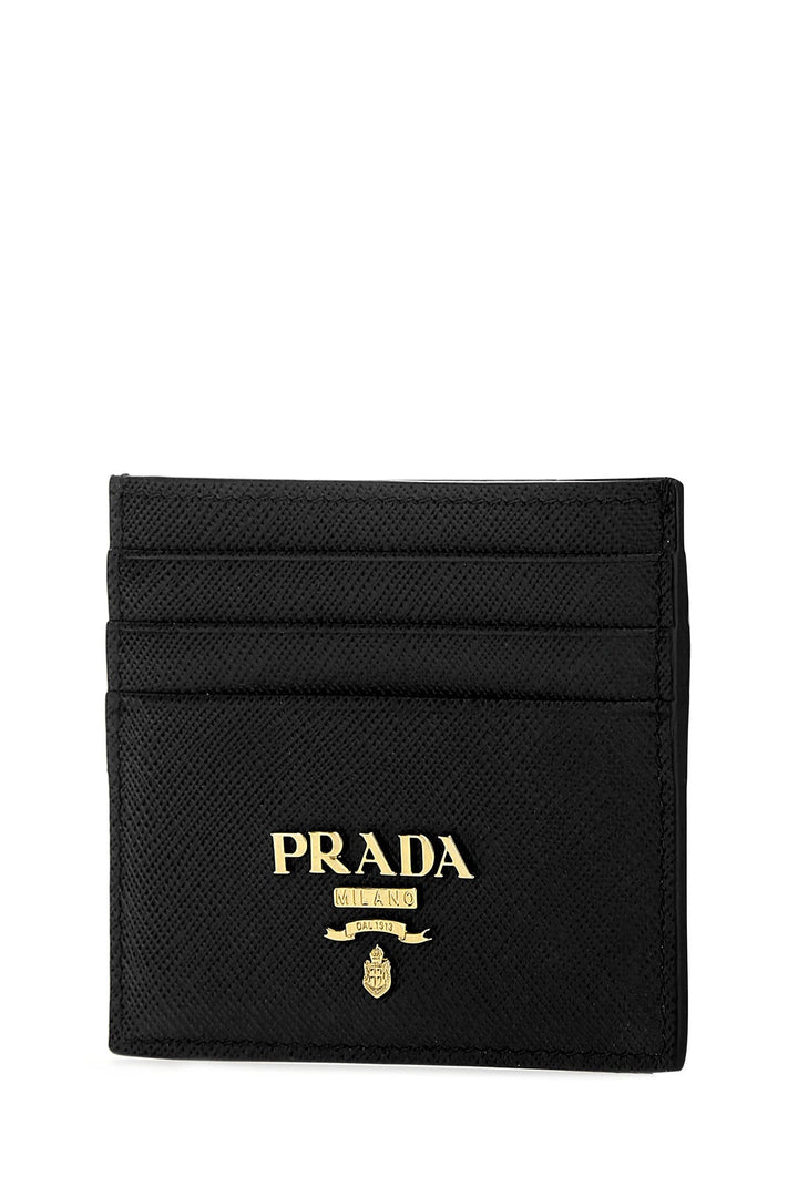 Black leather card holder