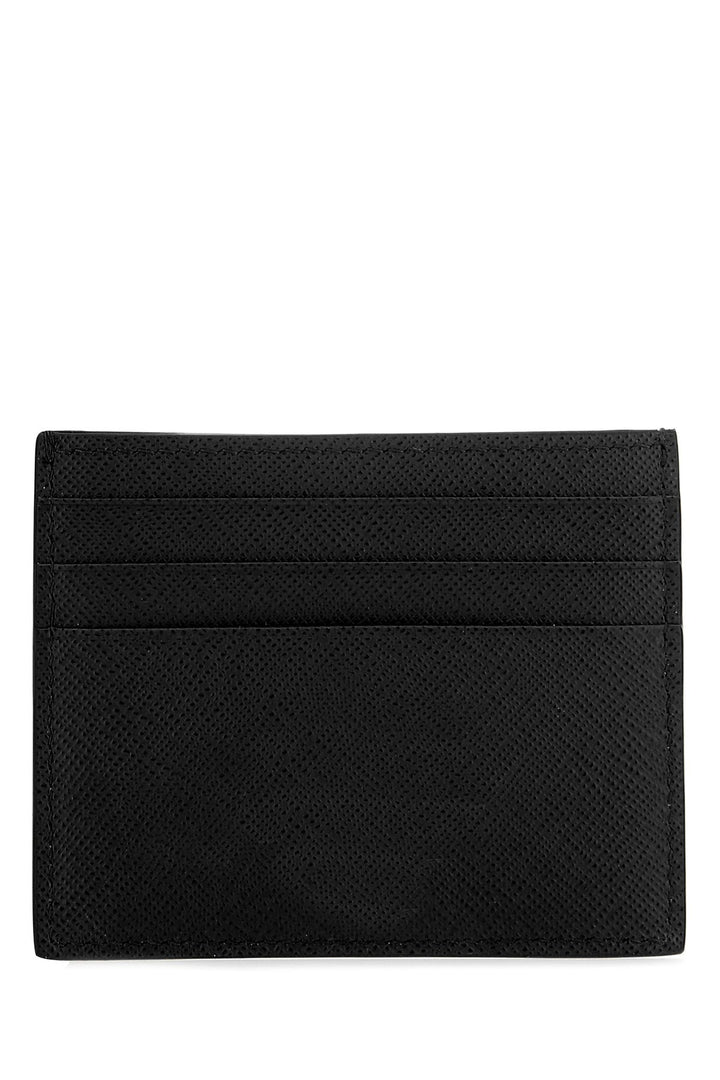 Black leather card holder