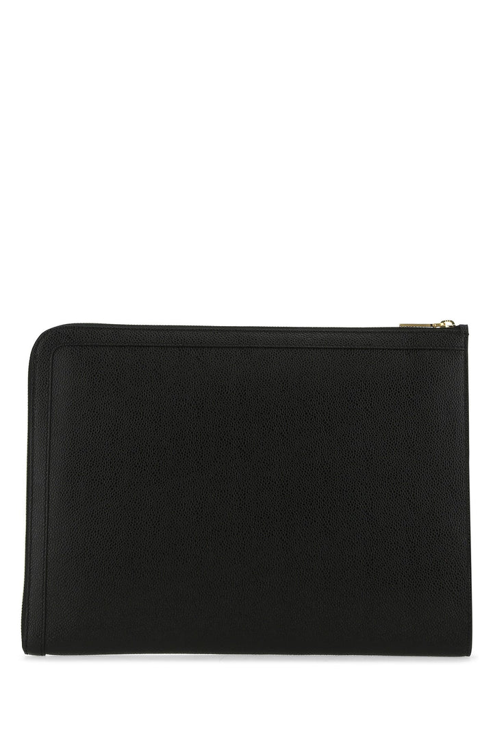 Black leather document case