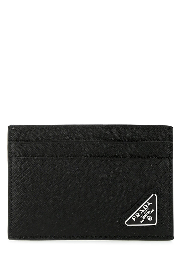 Black leather card holder