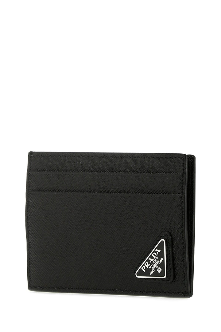 Black leather card holder