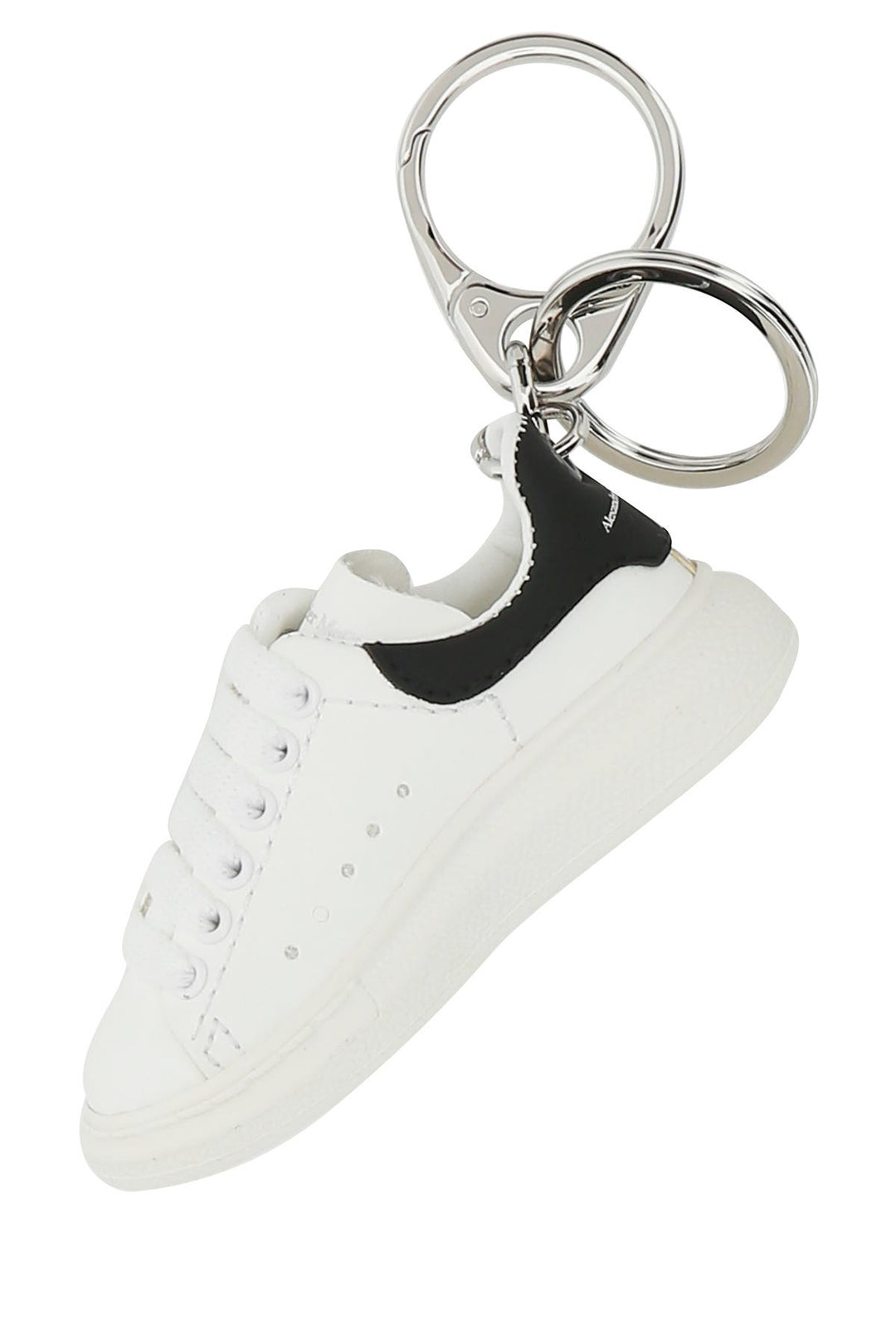 White leather key ring