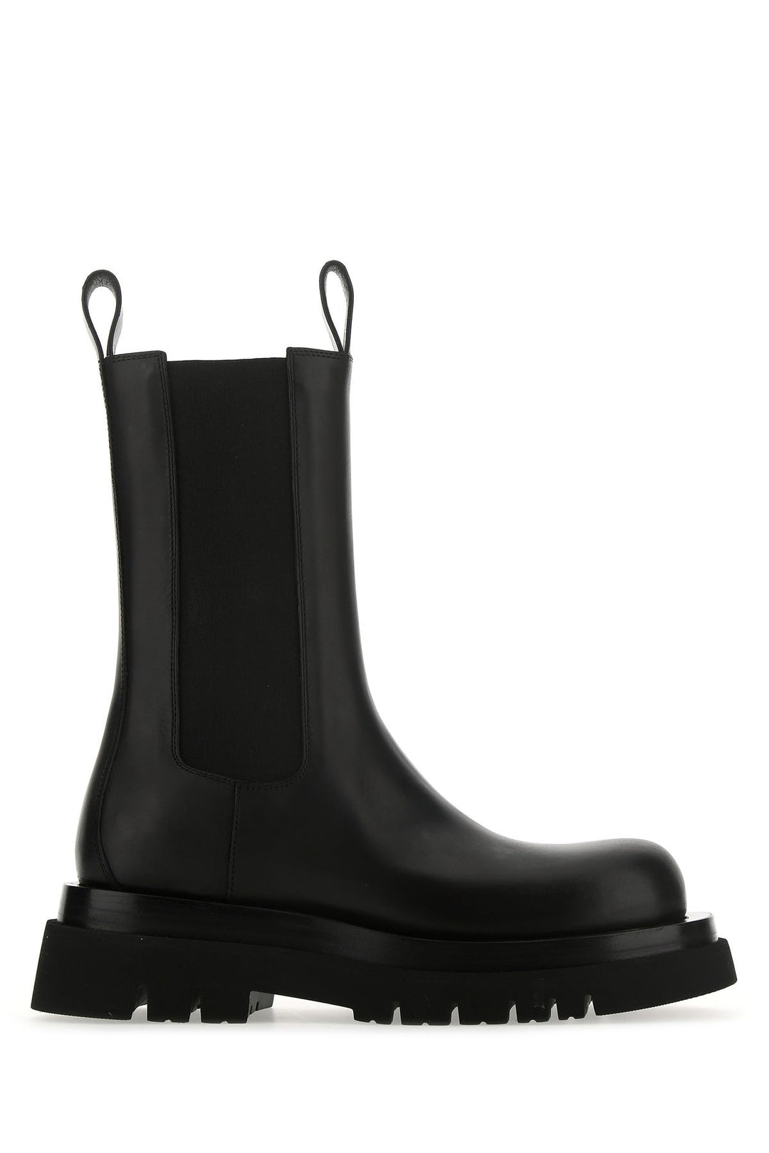 Black leather Lug boots