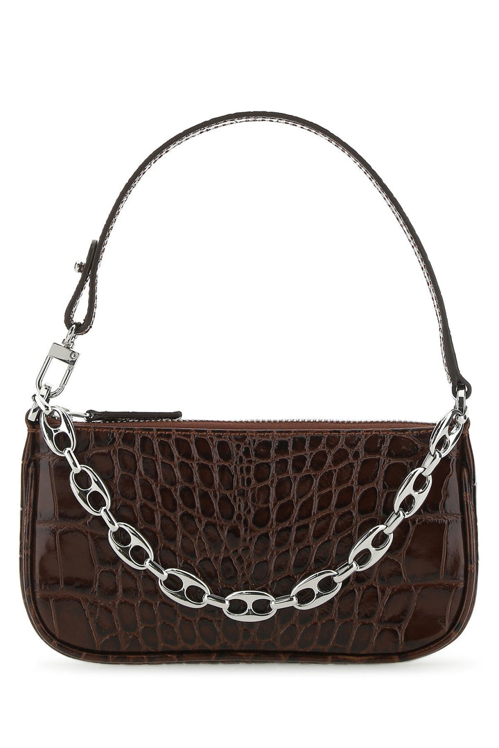 Chocolate leather mini Rachel handbag