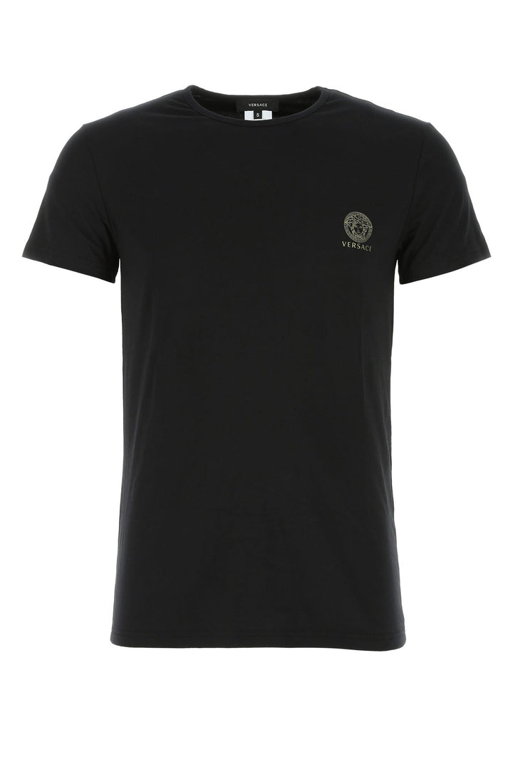 Black stretch cotton t-shirt