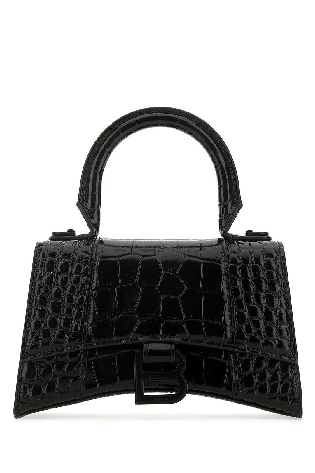 Black leather Hourglass XS handbag