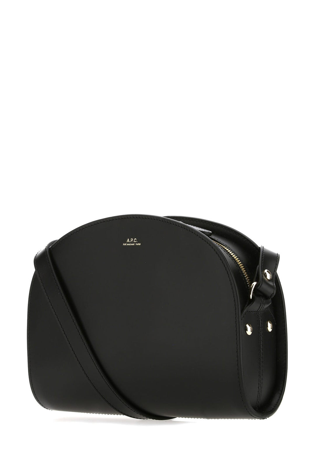 Black leather Demi Lune shoulder bag