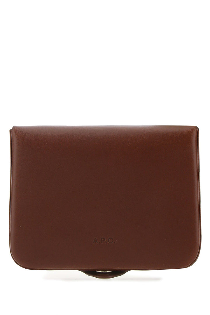 Brown leather card holder