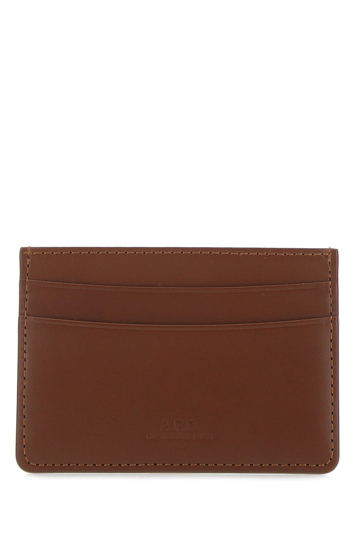 Brown leather card holder