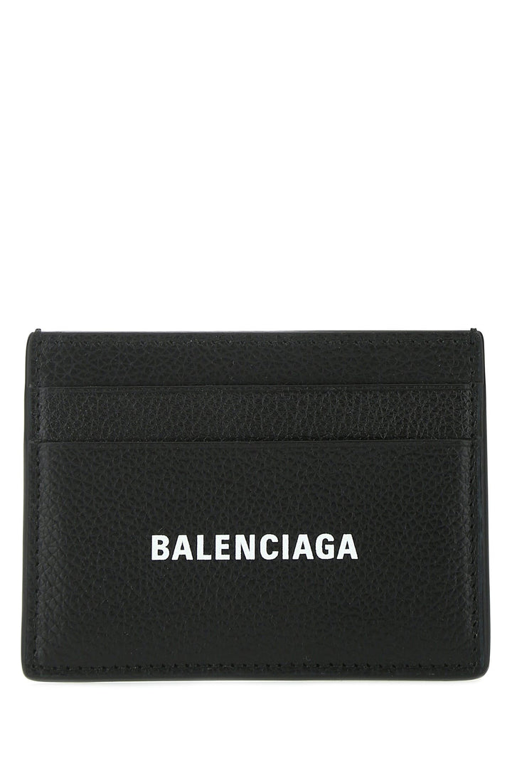 Black leather card holder