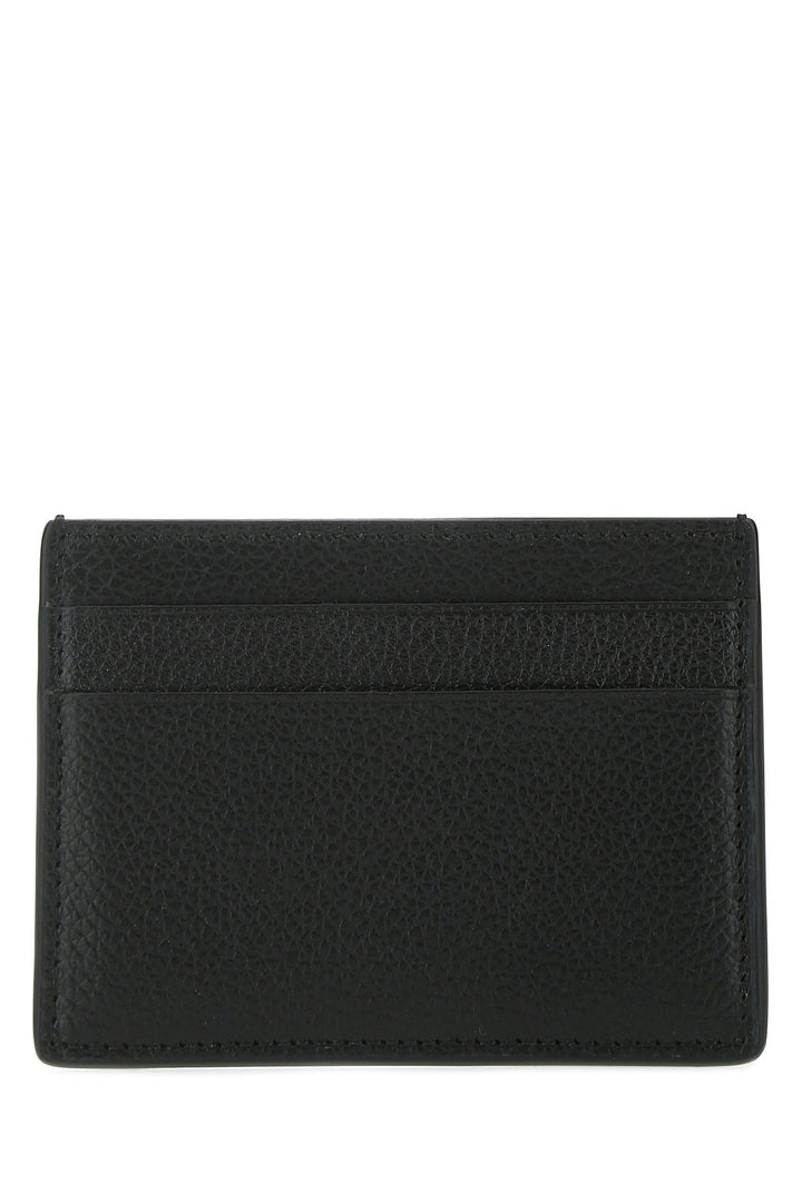 Black leather card holder