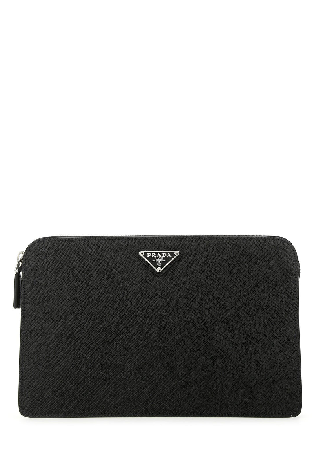 Black leather clutch