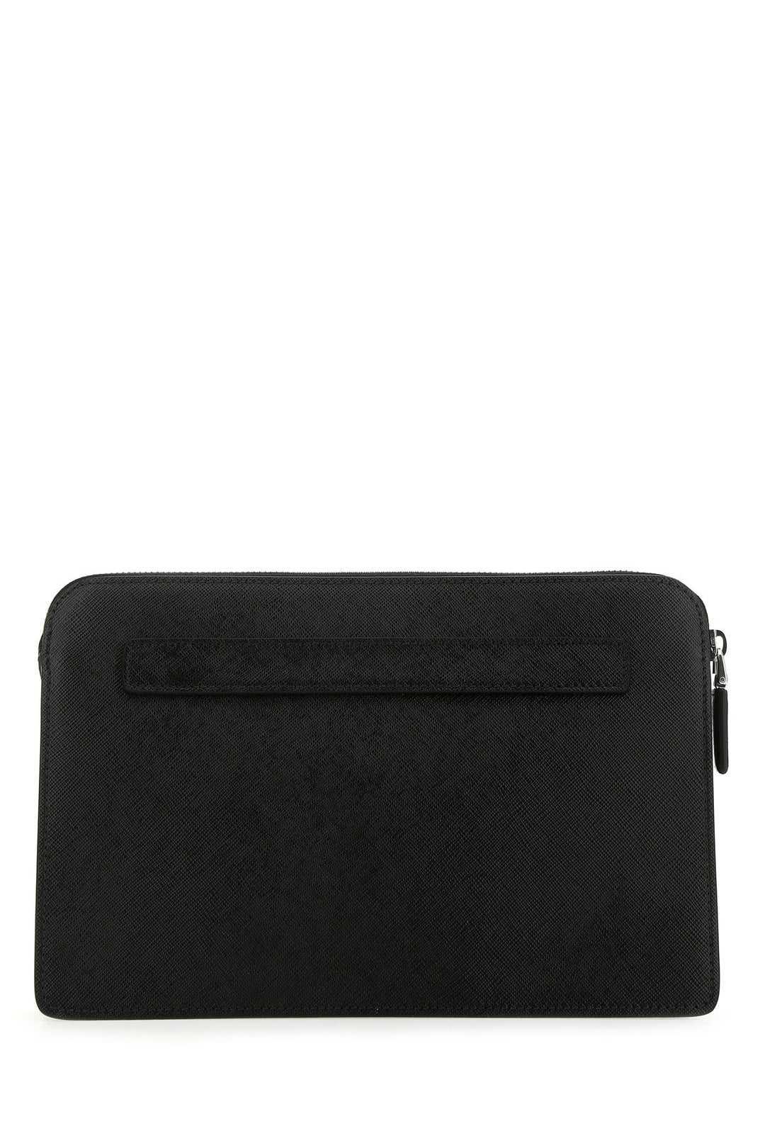 Black leather clutch