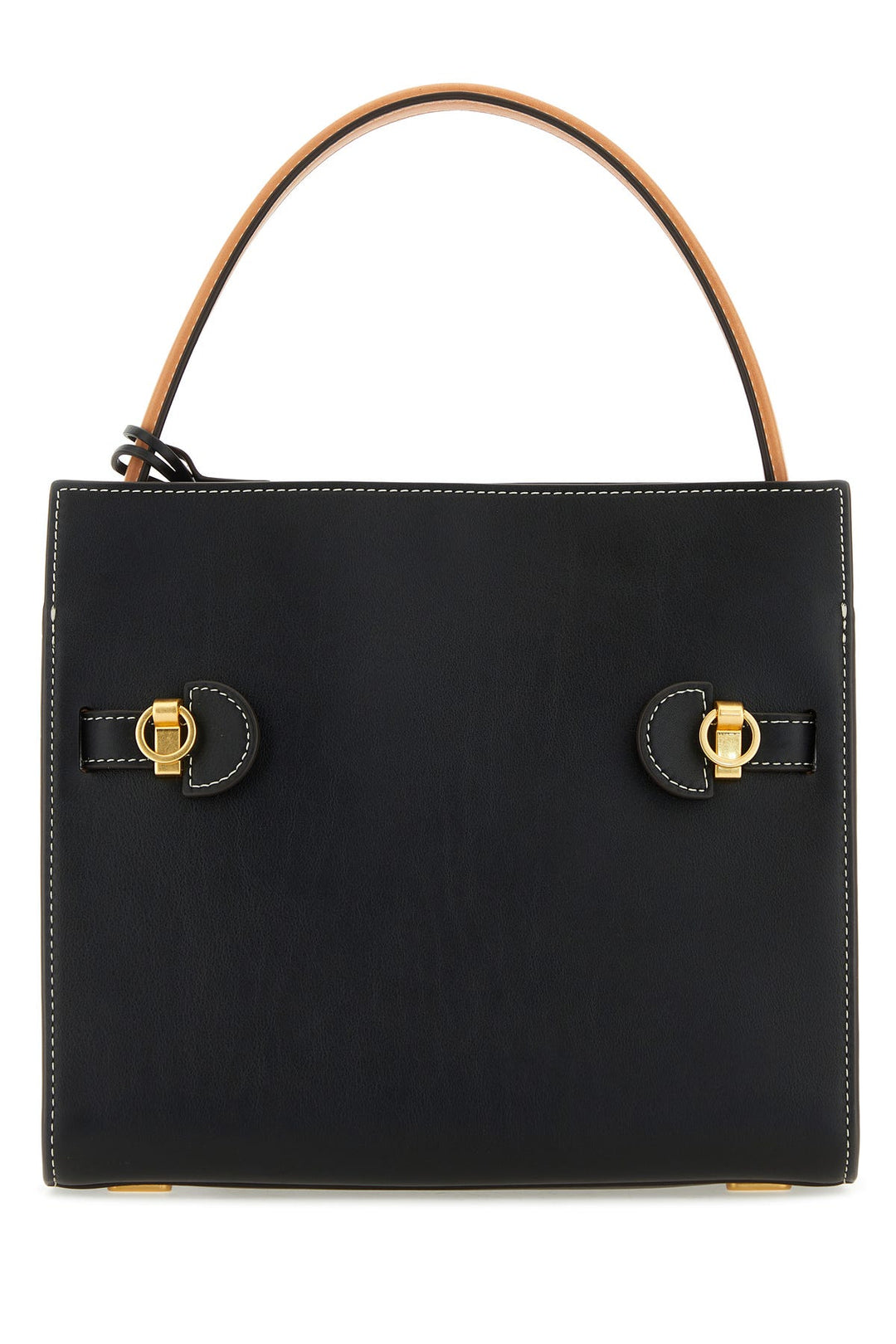 Two-tone leather small Double Lee Radziwill handbag