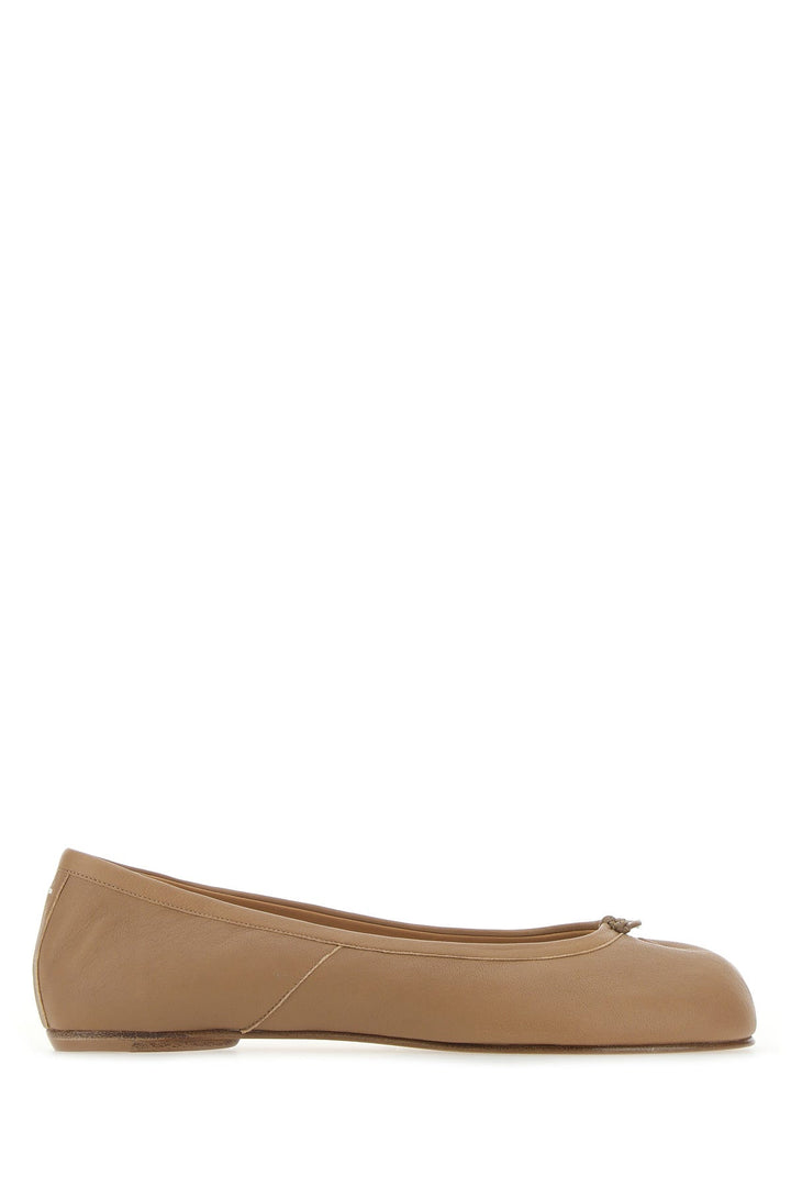 Biscuit leather Tabi ballerinas