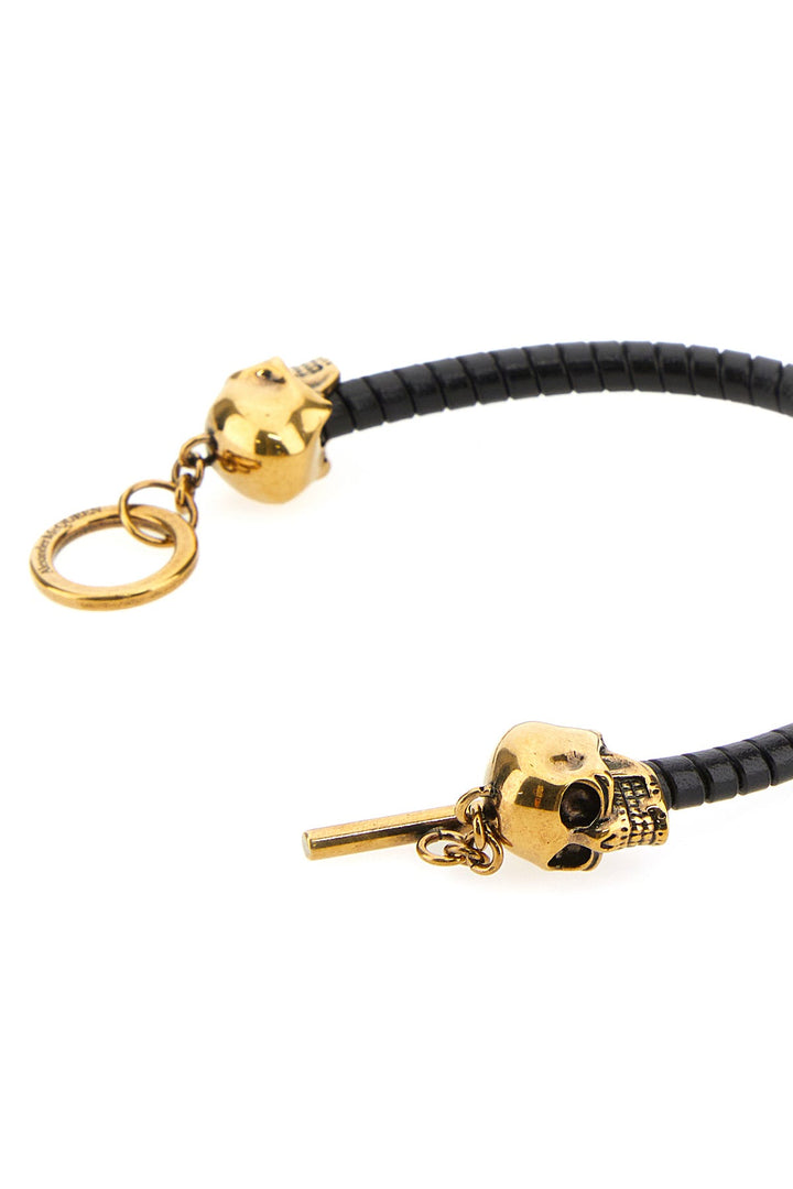 Black leather bracelet