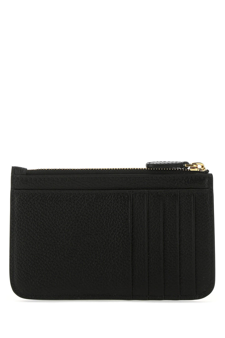 Black leather card holder