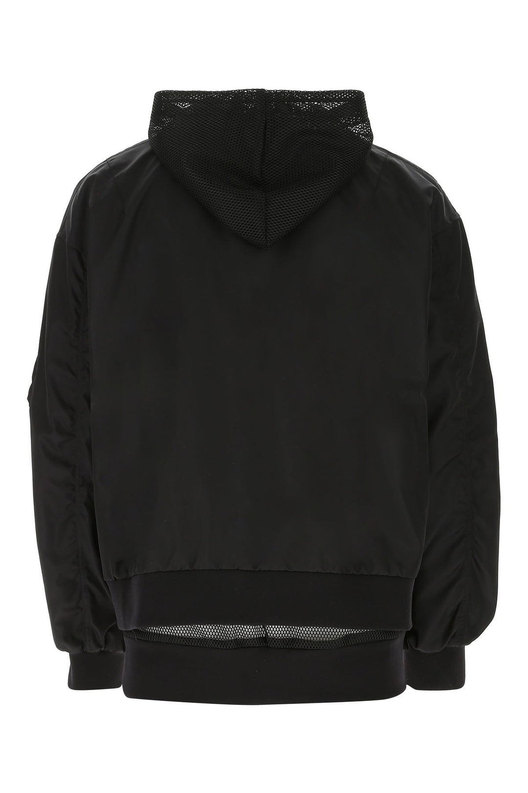 Black nylon bomber jacket