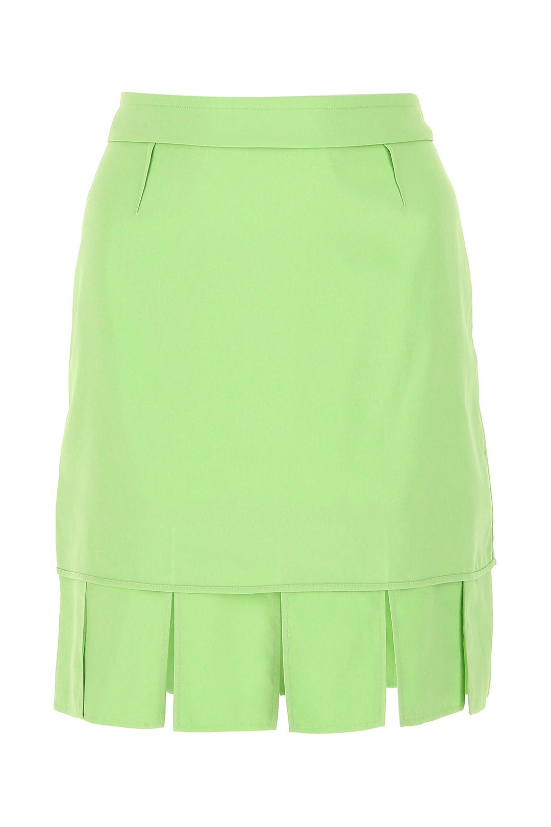 Pastel green stretch viscose miniskirt