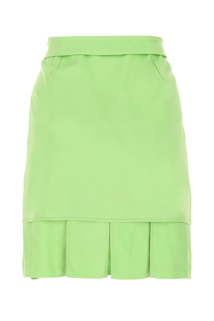 Pastel green stretch viscose miniskirt