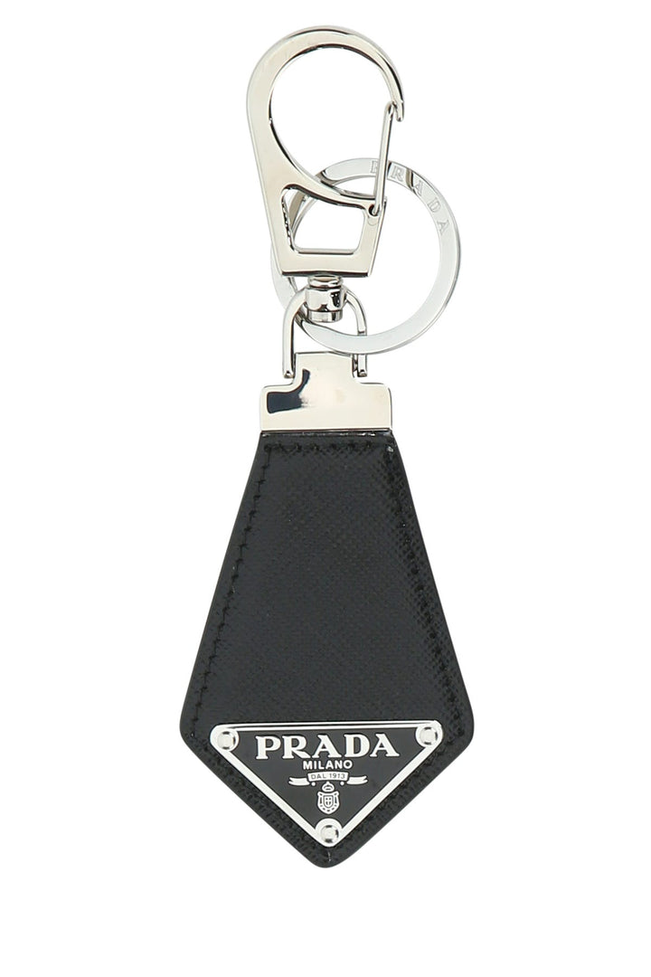 Black leather key ring