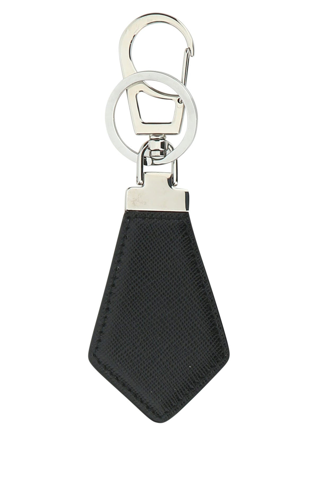 Black leather key ring