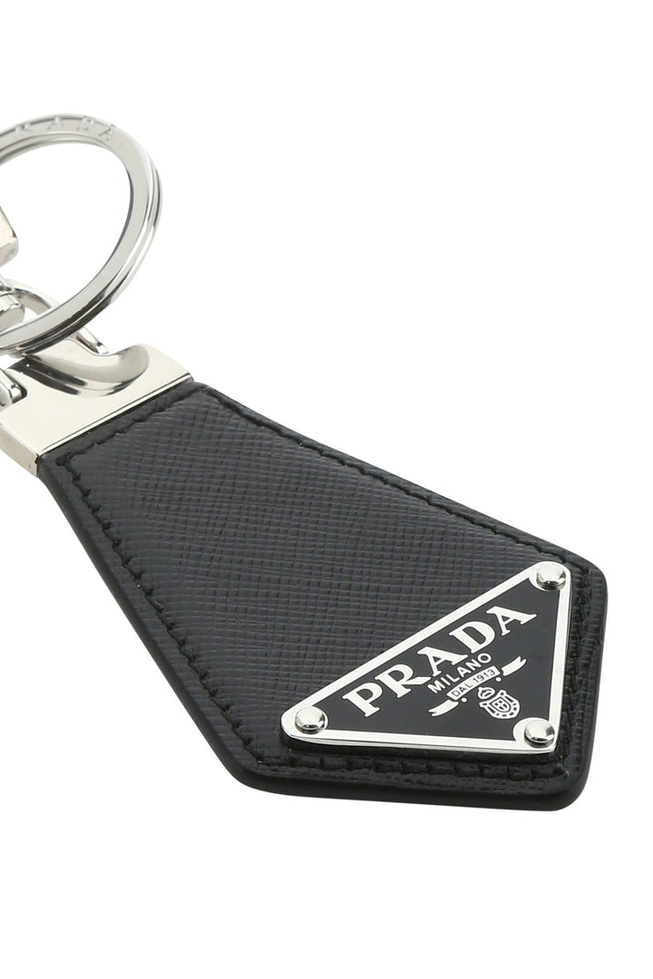 Black leather key ring