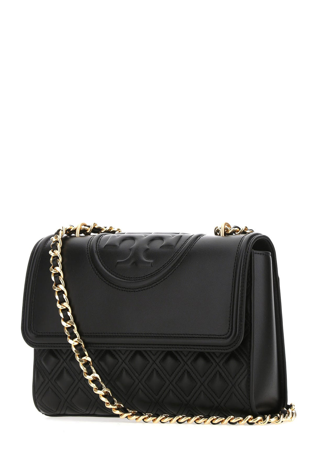 Black leather Fleming shoulder bag