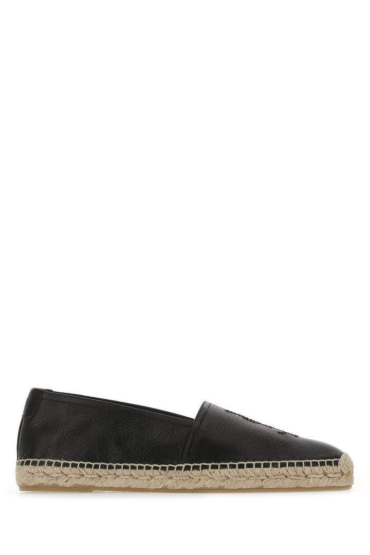 Black leather Monogram espadrilles