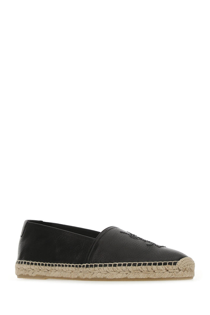 Black leather Monogram espadrilles