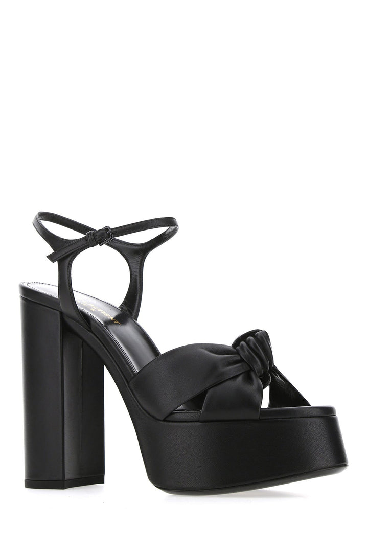 Black leather Bianca 85 sandals