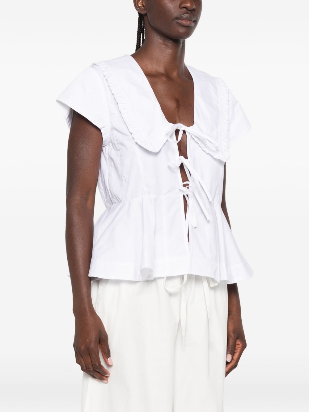 Ganni Top - WHITE | c37be6ab48227444ac6b21334df489bd478c419d