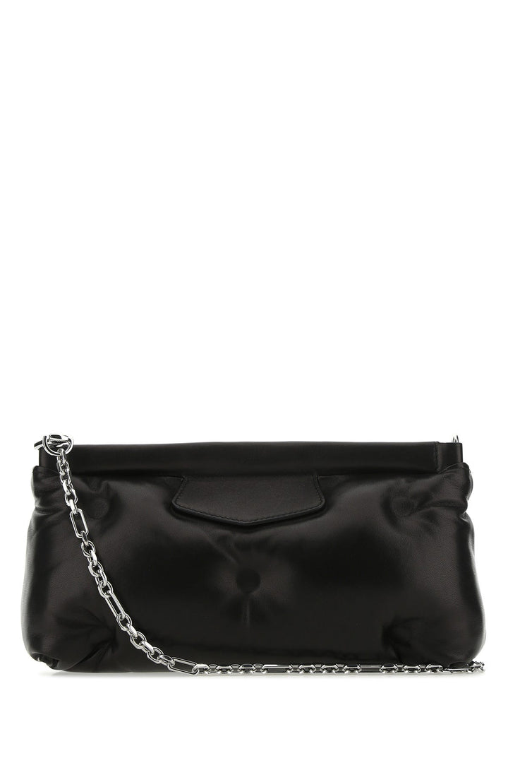 Black nappa leather Slam Red Carpet clutch