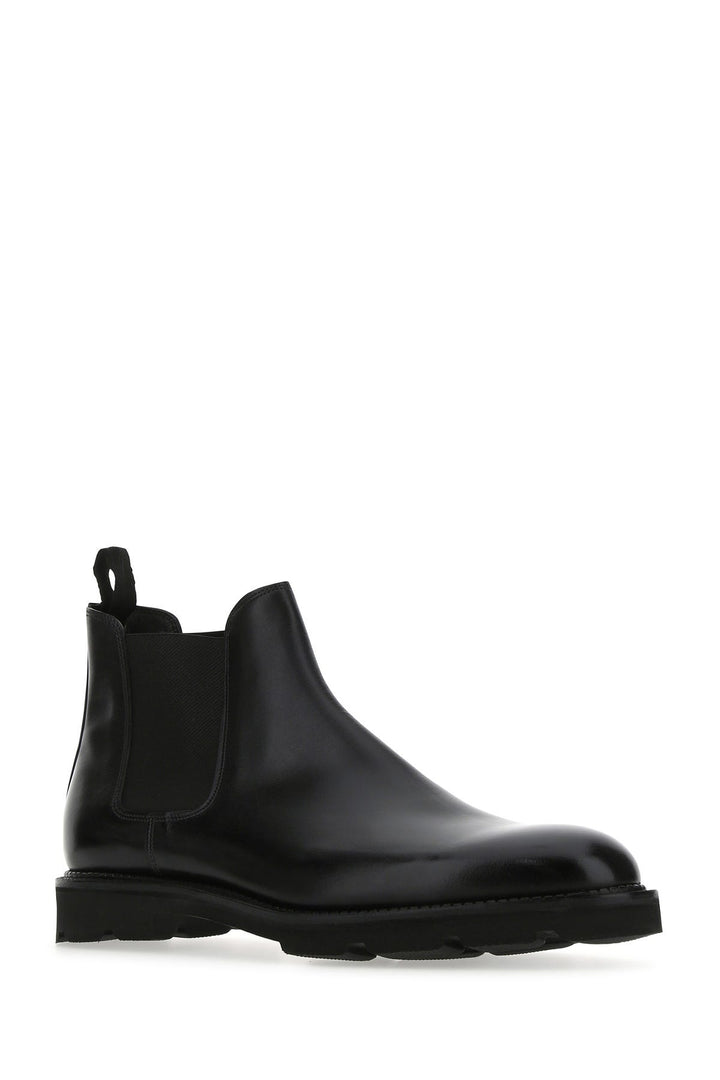 Black leather Lawry ankle boots