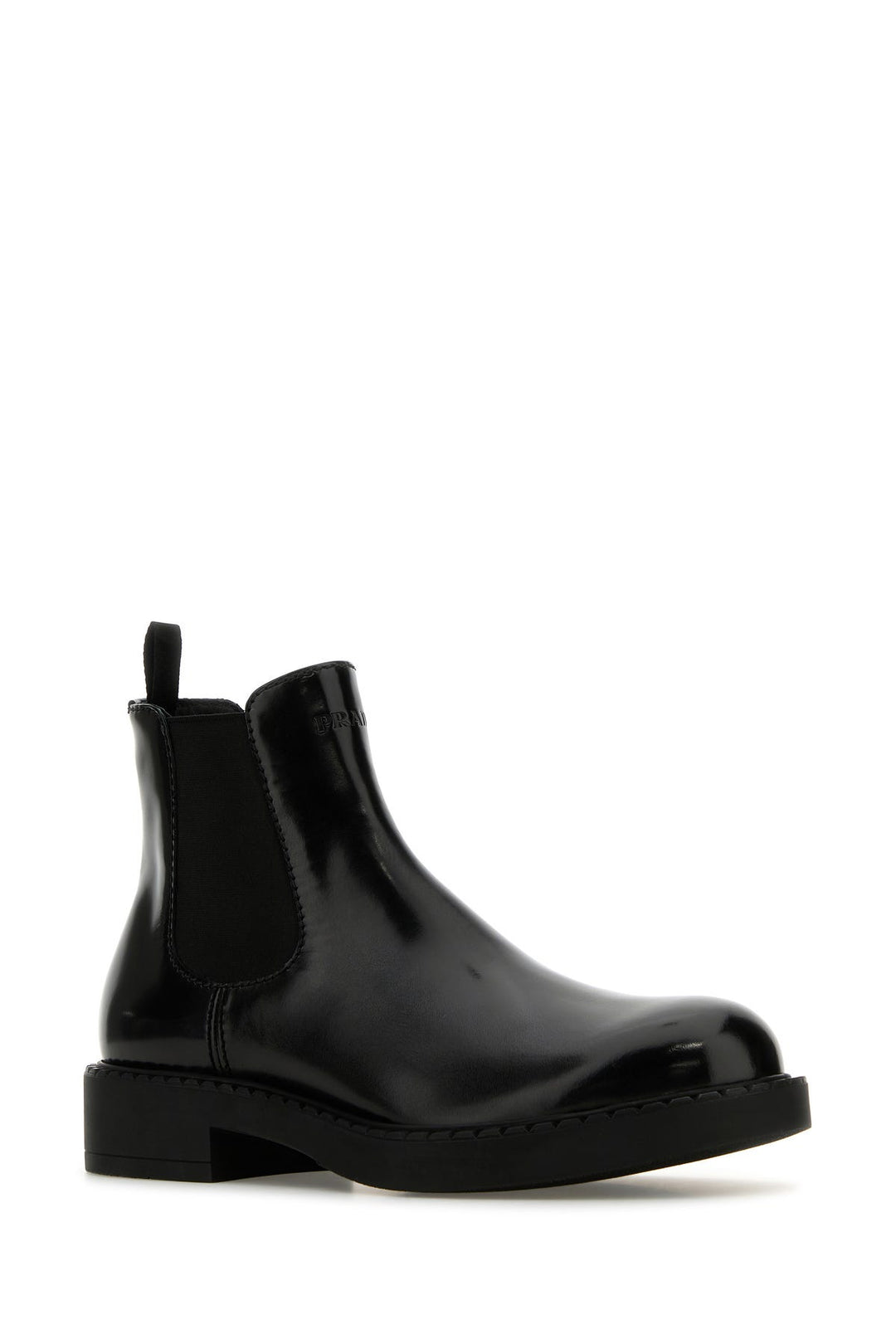 Black leather ankle boots