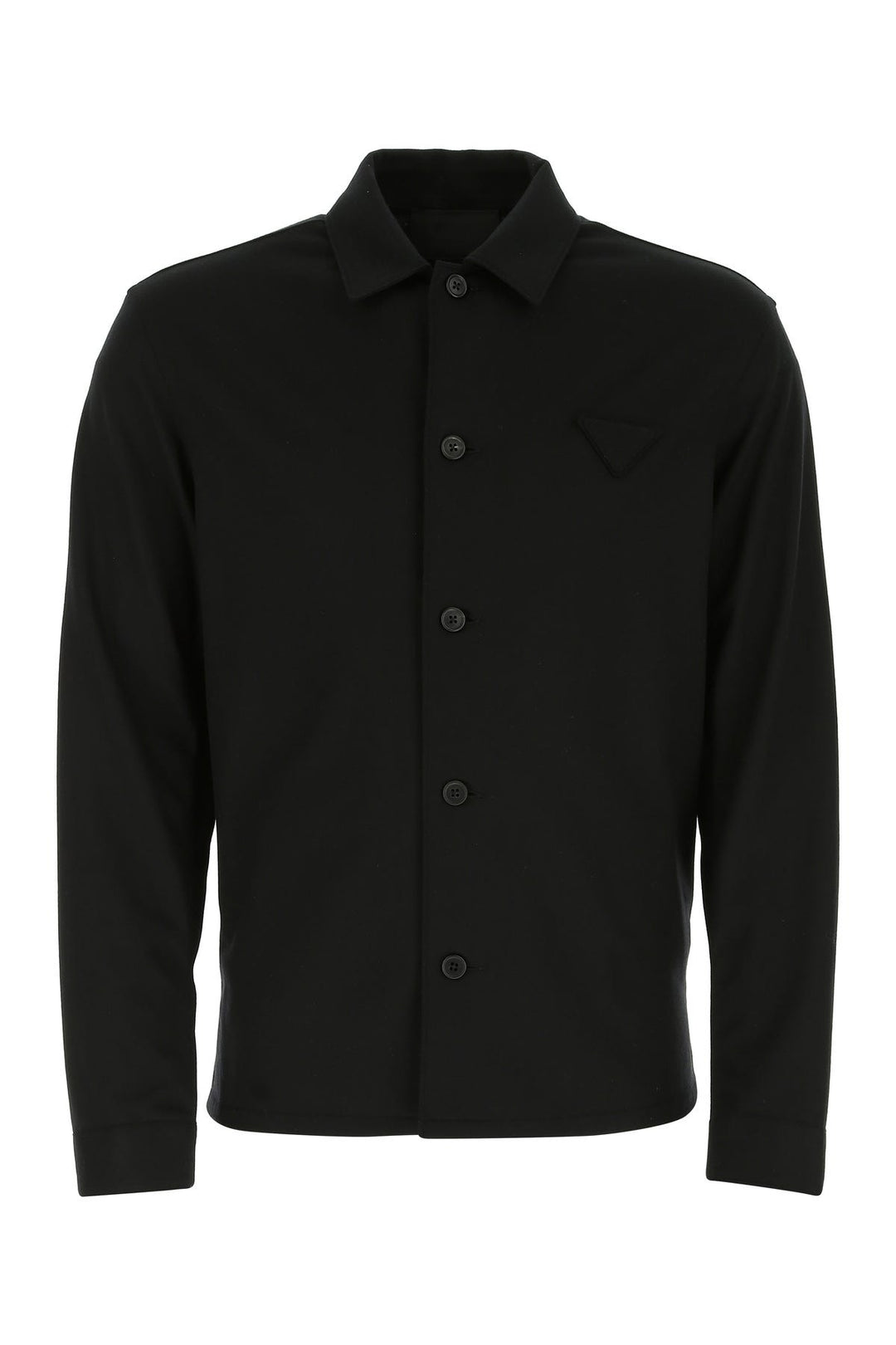 Black wool and cashmere shirt