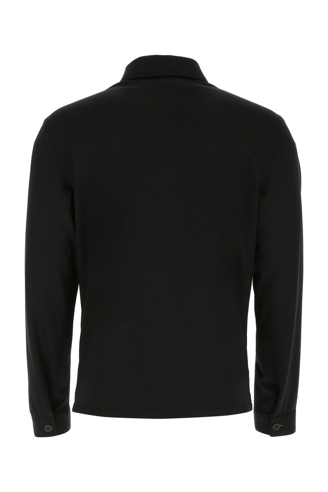 Black wool and cashmere shirt