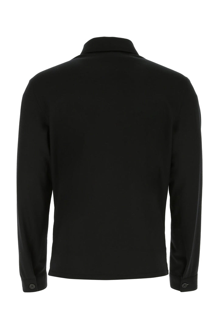 Black wool and cashmere shirt